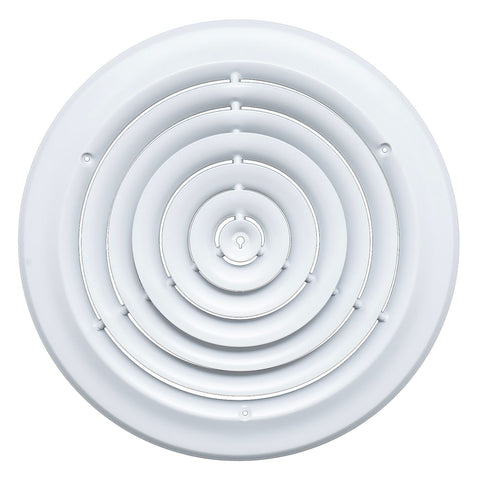 Handua 12" [Neck Size] Steel Round Air Supply Diffuser 12" Steel Damper included for Ceiling - Outer Dimension: 15-15/16"