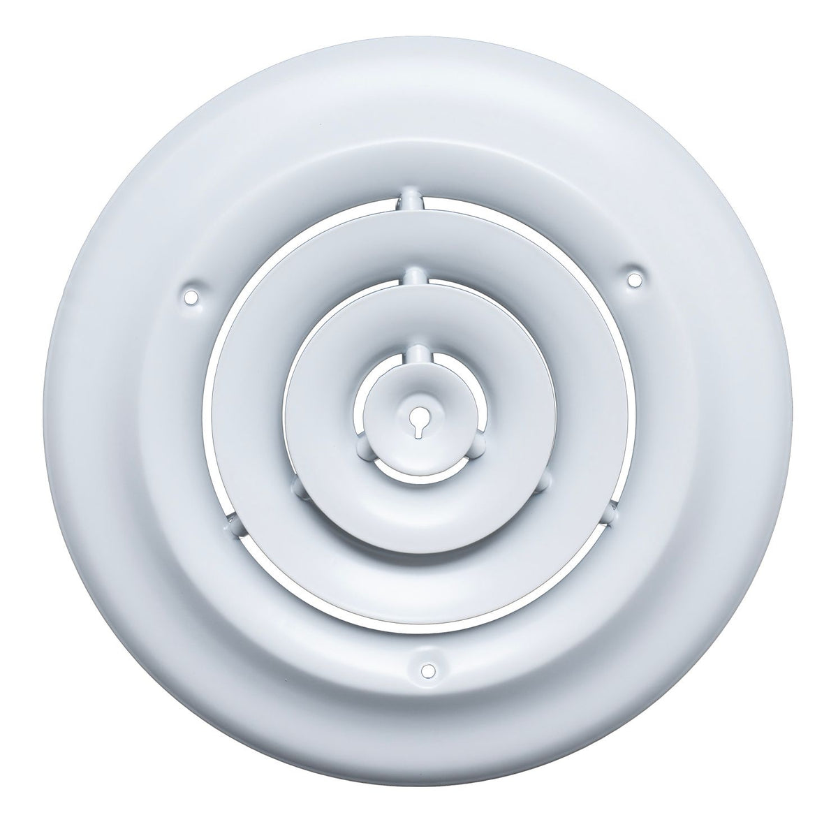 Handua 6" [Neck Size] Steel Round Air Supply Diffuser for Ceiling - White - Outer Dimension: 9-15/16"