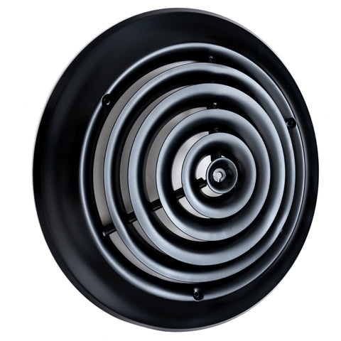 Handua 10" [Neck Size] Steel Round Air Supply Diffuser for Ceiling - Black - Outer Dimension: 13-15/16"