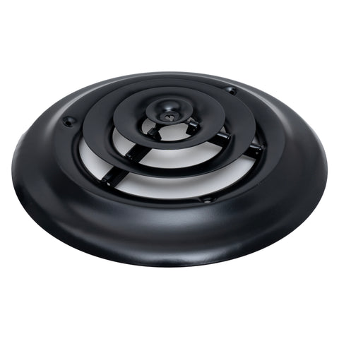 Handua 6" [Neck Size] Steel Round Air Supply Diffuser for Ceiling - Black - Outer Dimension: 9-15/16"