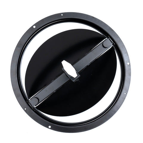Handua 8" [Neck Size] Steel Butterfly Damper for Round Ceiling Air Supply Diffuser - Black | Outer Diameter: 9-1/2"