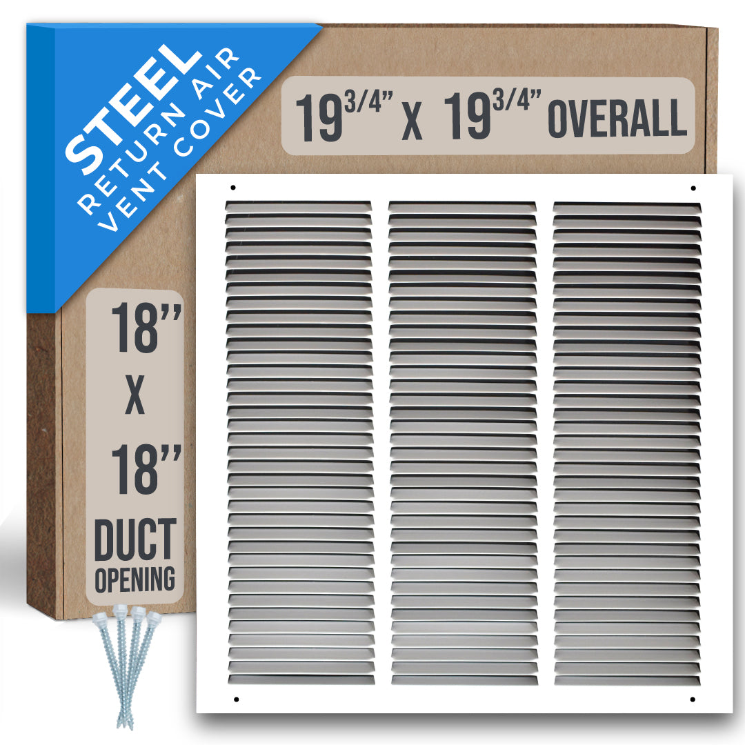airgrilles 18" x 18" duct opening   steel return air grille for sidewall and ceiling hnd-flt-1rag-wh-18x18 752505984414 - 1