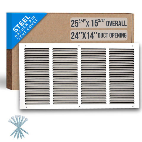 airgrilles 24" x 14" duct opening   steel return air grille for sidewall and ceiling hnd-flt-1rag-wh-24x14 752505984223 - 1