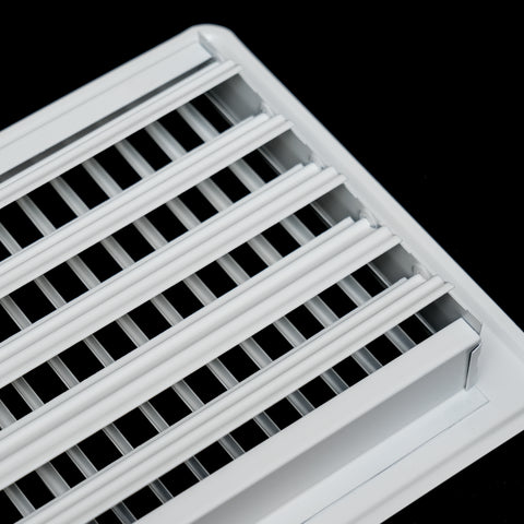6" x 12" [Duct Opening]  Floor Register with Louvered Design | Heavy Duty Walkable Design with Damper | Floor Vent Grille | Easy to Adjust Air Supply lever | White | Outer Dimensions: 7.75" X 13.5"
