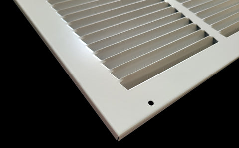 24" X 8" Duct Opening | Steel Return Air Grille for Sidewall and Ceiling | Outer Dimensions: 25.75"W X 9.75"H