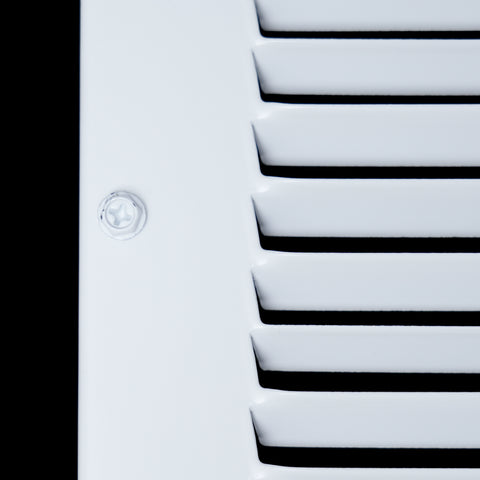 24"W x 8"H [Duct Opening] Baseboard Return Air Grille | 7/8" Margin Turnback to Fit Baseboard | White | Outer Dimensions: 25.75"W X 9.75"H