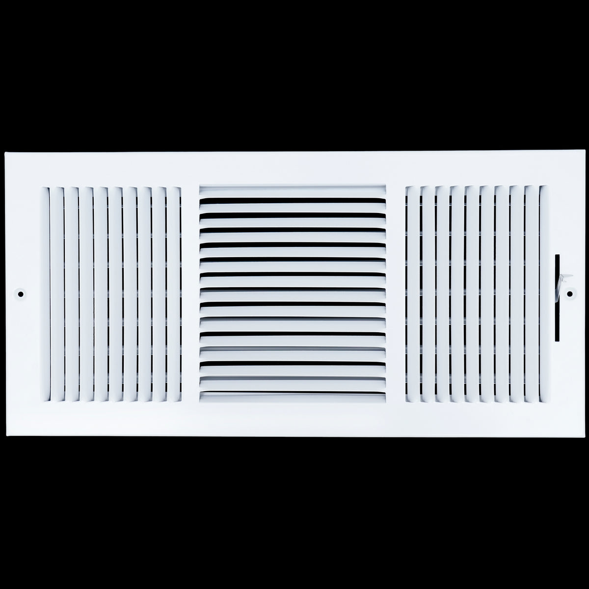 airgrilles 18 x 8 duct opening   3 way steel air supply diffuser for sidewall and ceiling hnd-asg-wh-3way-18x8 764613097825 - 1
