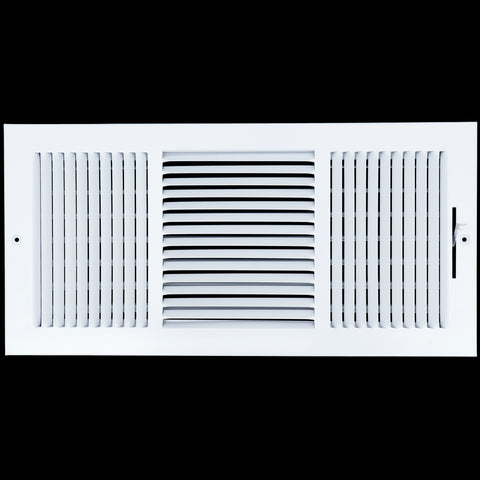 airgrilles 18 x 8 duct opening   3 way steel air supply diffuser for sidewall and ceiling hnd-asg-wh-3way-18x8 764613097825 - 1