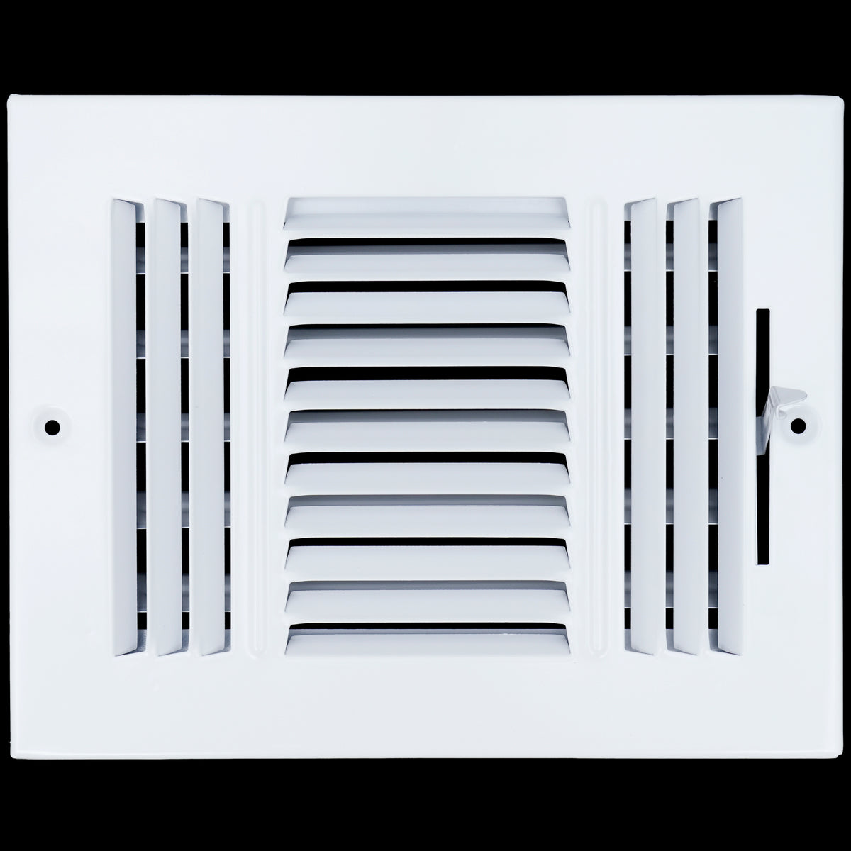 airgrilles 8 x 6 duct opening 3 way steel air supply diffuser for sidewall and ceiling hnd-asg-wh-3way-8x6 764613097597 1