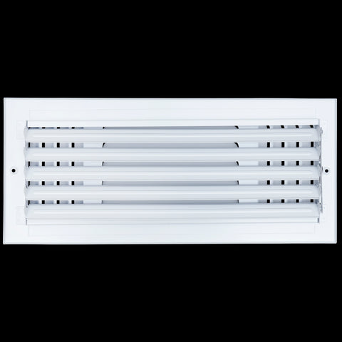 16"W x 6"H 3 WAY Fixed Curved Blade Air Supply Diffuser | Register Vent Cover Grill for Sidewall and Ceiling | White | Outer Dimensions: 17.75"W X 7.75"H