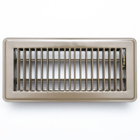 airgrilles 4" x 10" floor register with louvered design heavy duty walkable design with damper floor vent grille easy to adjust air supply lever brown hnd-flg-br-4x10  1