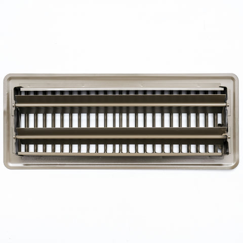 4" x 12" [Duct Opening]  Floor Register with Louvered Design | Heavy Duty Walkable Design with Damper | Floor Vent Grille | Easy to Adjust Air Supply lever | Brown | Outer Dimensions: 5.75" X 13.5"