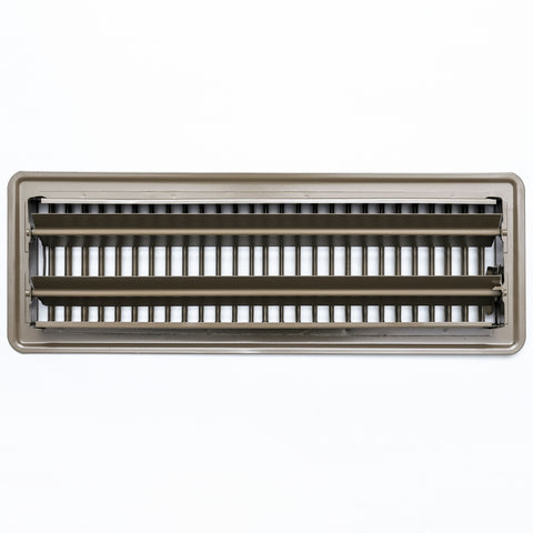 4" x 14" [Duct Opening]  Floor Register with Louvered Design | Heavy Duty Walkable Design with Damper | Floor Vent Grille | Easy to Adjust Air Supply lever | Brown | Outer Dimensions: 5.75" X 15.5"