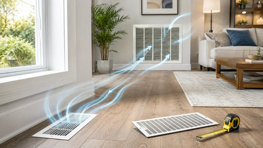 Supply and return air vents showing balanced airflow through a modern home's HVAC system
