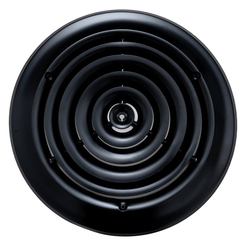 10" [Neck Size] Steel Round Air Supply Diffuser for Ceiling - Black - Outer Dimension: 13-15/16"