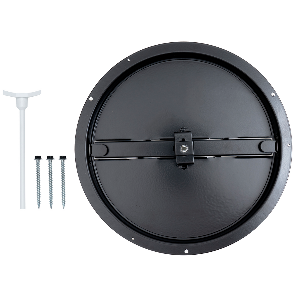 10" [Neck Size] Steel Butterfly Damper for Round Ceiling Air Supply Diffuser - Black | Outer Diameter: 11-1/2"