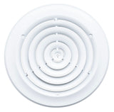 10" [Neck Size] Steel Round Air Supply Diffuser for Ceiling - White - Outer Dimension: 13-15/16"