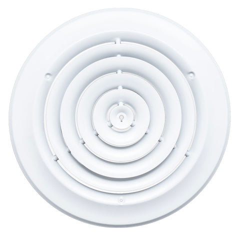 Handua 10" [Neck Size] Steel Round Air Supply Diffuser for Ceiling - White - Outer Dimension: 13-15/16"