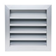 10 x 10-inch unpainted aluminum exterior gable vent, front view