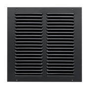 10 x 10-inch Black Steel flat stamped return grille, front view