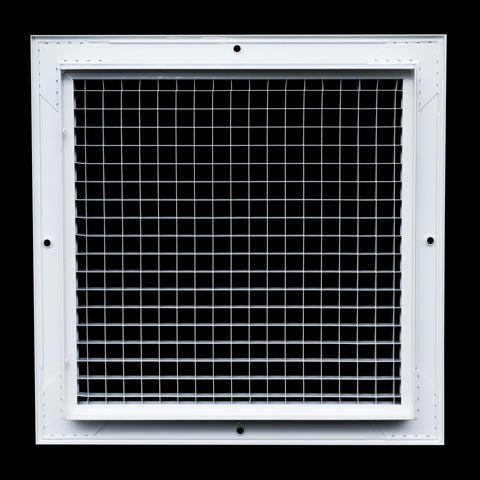 10" x 10" [Duct Opening] Aluminum Return Air Grille | Rust Proof Eggcrate Vent Cover Grill for Sidewall and Ceiling, White | Outer Dimensions: 11.75" X 11.75"