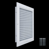 10x10 White Aluminum Eggcrate Return Air Grille, Low-Noise High-Airflow Rust-Proof Vent Cover