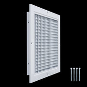 10 x 10-inch White Aluminum eggcrate return grille, angled view