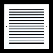 10 x 10-inch White Aluminum bar return grille, front view