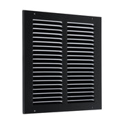 10x10 Black Steel Return Air Grille, High-Airflow HVAC Cold Air Intake for Wall & Ceiling