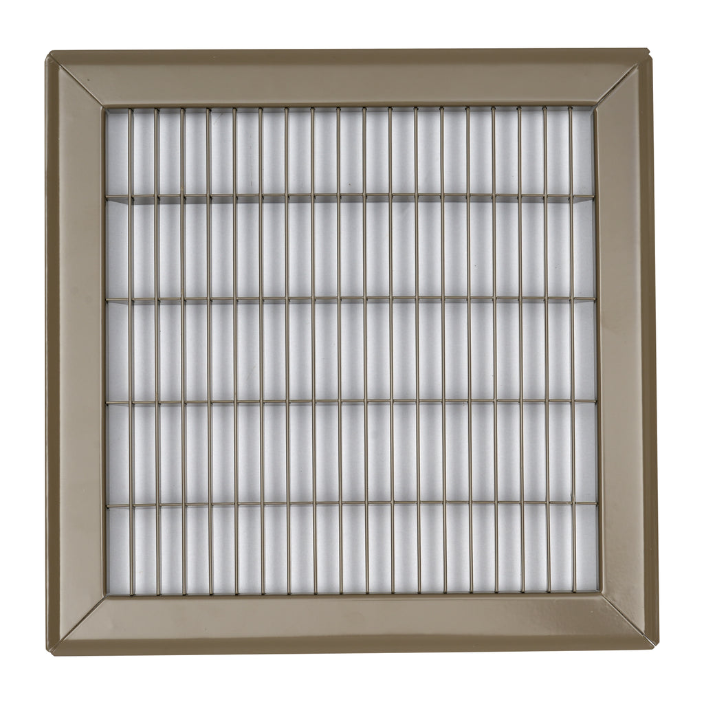 10"x10" Heavy Duty Return Air Floor Grille | Walkable Brown | Out. Dim.: 11-3/4"W X 11-3/4"H