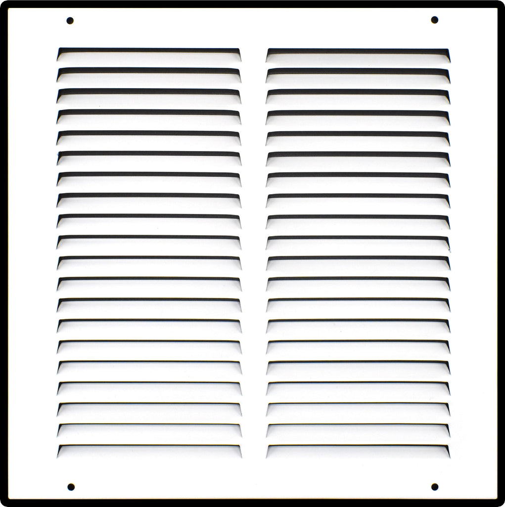 Steel Return Air Grille – HVAC Cold Air Intake Vent Cover, White | Out. Dim.: 11-3/4"W X 11-3/4"H