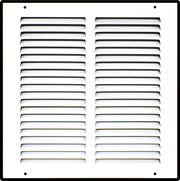 10 x 10-inch White Steel flat stamped return grille, front view
