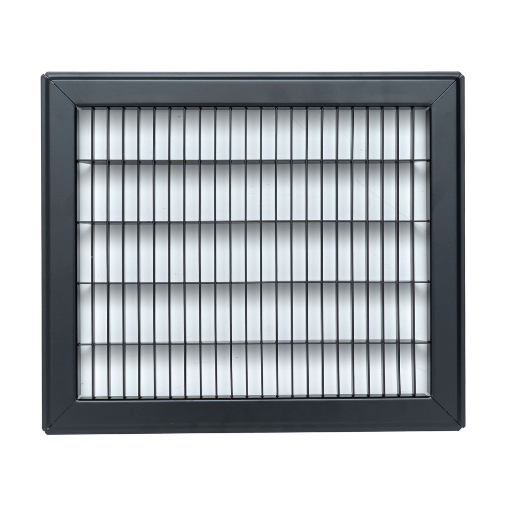 10"x12" Heavy Duty Return Air Floor Grille | Walkable Black | Out. Dim.: 11-3/4"W X 13-3/4"H