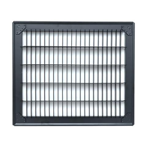 10"x12" Heavy Duty Return Air Floor Grille | Walkable Black | Out. Dim.: 11-3/4"W X 13-3/4"H