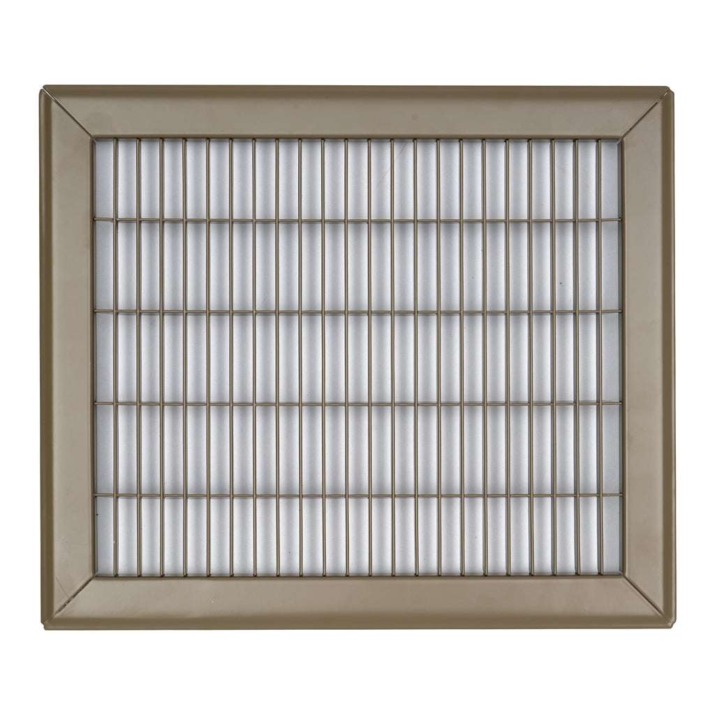 10"x12" Heavy Duty Return Air Floor Grille | Walkable Brown | Out. Dim.: 11-3/4"W X 13-3/4"H