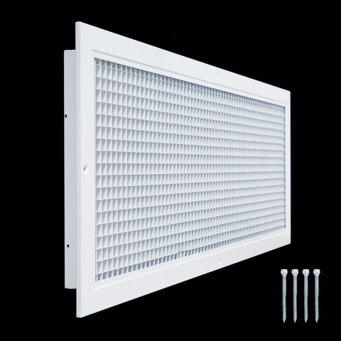 10" x 32" [Duct Opening] Aluminum Return Air Grille | Rust Proof Eggcrate Vent Cover Grill for Sidewall and Ceiling, White | Outer Dimensions: 11.75" X 33.75"