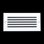10 x 4-inch White Aluminum bar return grille, front view