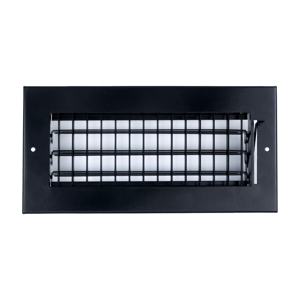 10x4 Steel Adjustable Air Vent Cover | Supply Register for Wall & Ceiling | Black | Outer Dimension: 11-3/4"W X 5-3/4"H