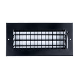 10x4 Steel Adjustable Air Vent Cover | Supply Register for Wall & Ceiling | Black | Outer Dimension: 11-3/4"W X 5-3/4"H