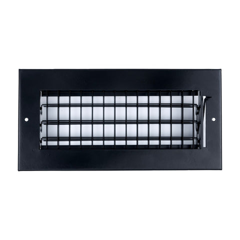 10x4 Steel Adjustable Air Vent Cover | Supply Register for Wall & Ceiling | Black | Outer Dimension: 11-3/4"W X 5-3/4"H