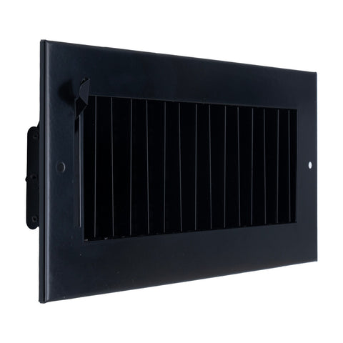 10x4 Steel Adjustable Air Vent Cover | Supply Register for Wall & Ceiling | Black | Outer Dimension: 11-3/4"W X 5-3/4"H