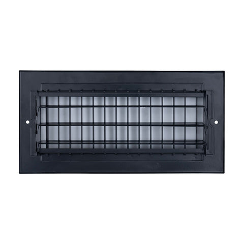 10x4 Steel Adjustable Air Vent Cover | Supply Register for Wall & Ceiling | Black | Outer Dimension: 11-3/4"W X 5-3/4"H