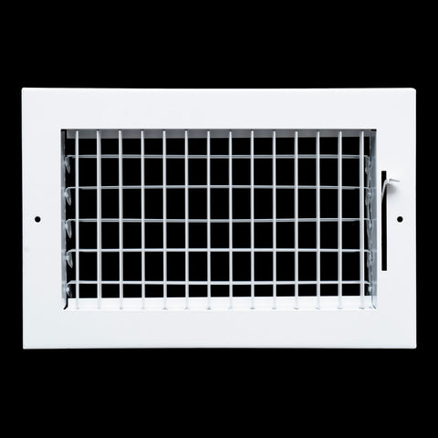 10x6 Steel Adjustable Air Vent Cover | Supply Register for Wall & Ceiling | White | Outer Dimension: 11-3/4"W X 7-3/4"H