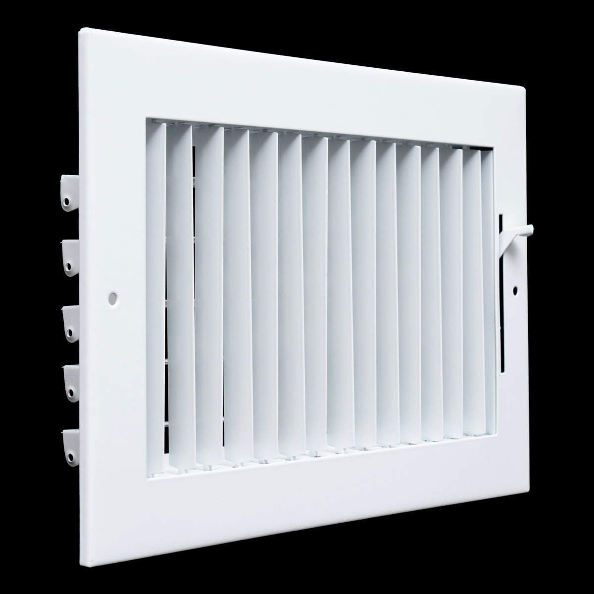 10"W x 6"H  Steel Adjustable Air Supply Grille | Register Vent Cover Grill for Sidewall and Ceiling | White | Outer Dimensions: 11.75"W X 7.75"H for 10x6 Duct Opening