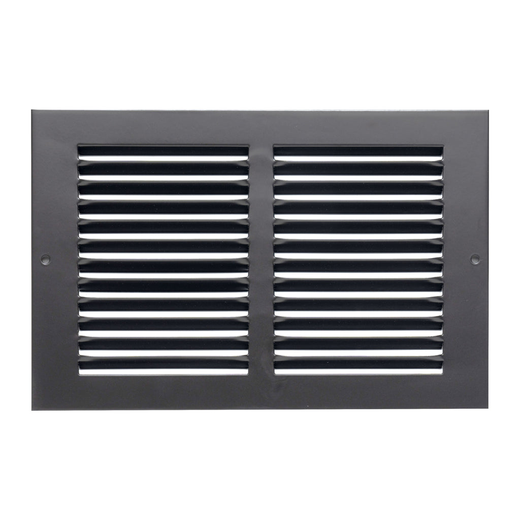 10"x6" Steel Return Air Grille – HVAC Cold Air Intake Vent Cover, Black | Out. Dim.: 11-3/4"W X 7-3/4"H