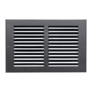 10 x 6-inch Black Steel flat stamped return grille, front view