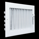10x6 White Steel Adjustable Supply Register, Air Vent Cover with Damper for Sidewall Or Ceiling