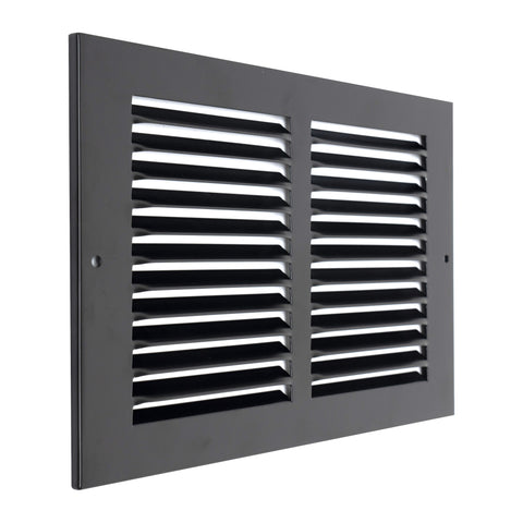 10"x6" Steel Return Air Grille – HVAC Cold Air Intake Vent Cover, Black | Out. Dim.: 11-3/4"W X 7-3/4"H