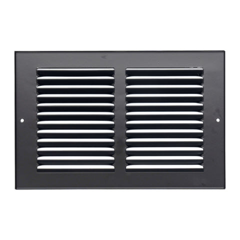 10"x6" Steel Return Air Grille – HVAC Cold Air Intake Vent Cover, Black | Out. Dim.: 11-3/4"W X 7-3/4"H