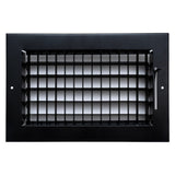 10x6 Steel Adjustable Air Vent Cover | Supply Register for Wall & Ceiling | Black | Outer Dimension: 11-3/4"W X 7-3/4"H